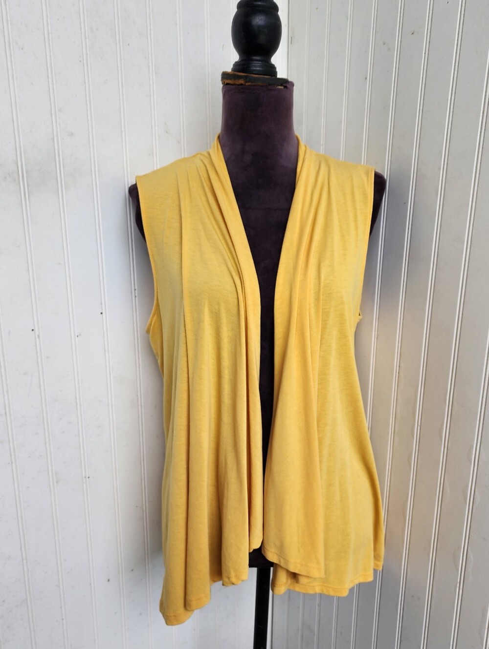 Charter Club Sleeveless Top Open Front Yellow Rayon Viscose Sz P / L